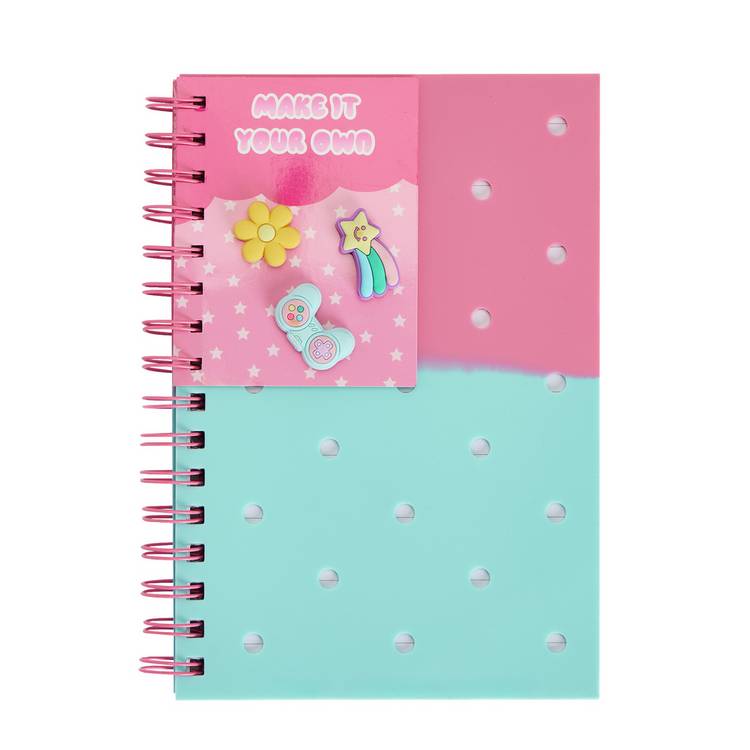 Home Pink Charm A5 80 Page Ruled Notebook 0