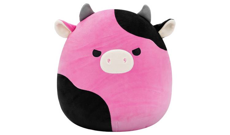 Squishmallows 12 inch Black and Pink Cow Plush
