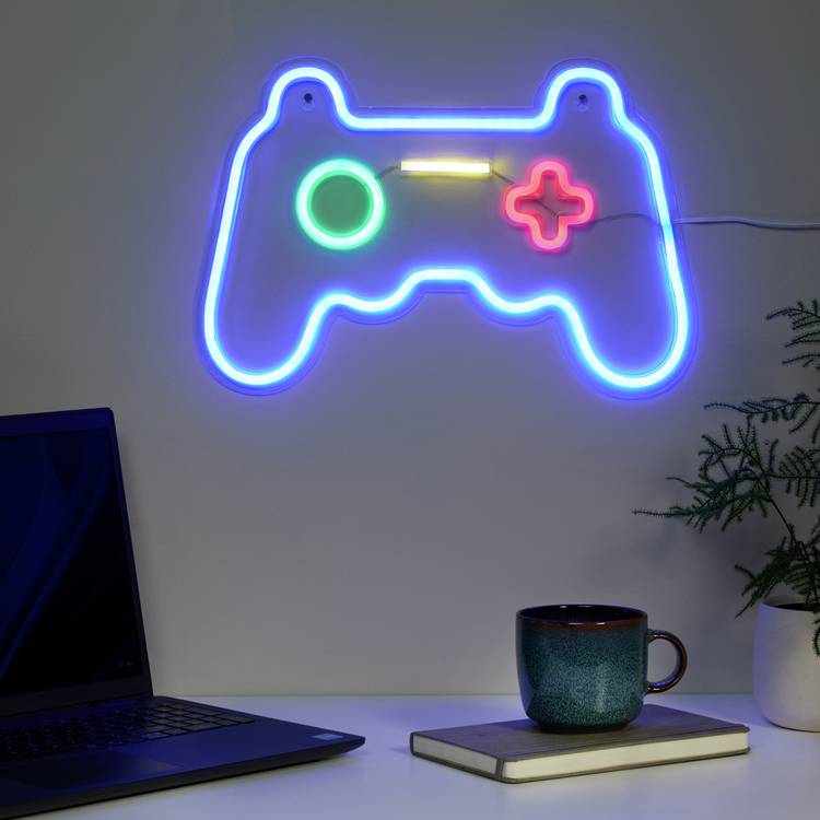 Searchlight Gaming Neon Effect LED Wall Light- Multicoloured 0