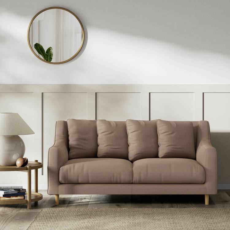 Habitat Swift Fabric 2 Seater Sofa - Biscuit - Ash Leg 0