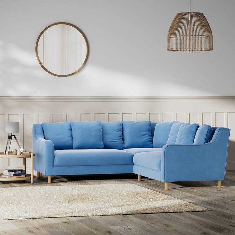 Habitat Swift Reversible Corner Sofa - Sky Blue - Ash Leg 0
