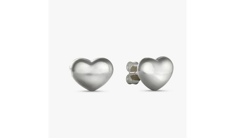 Revere Sterling Silver Puffed Small Heart Stud Earrings