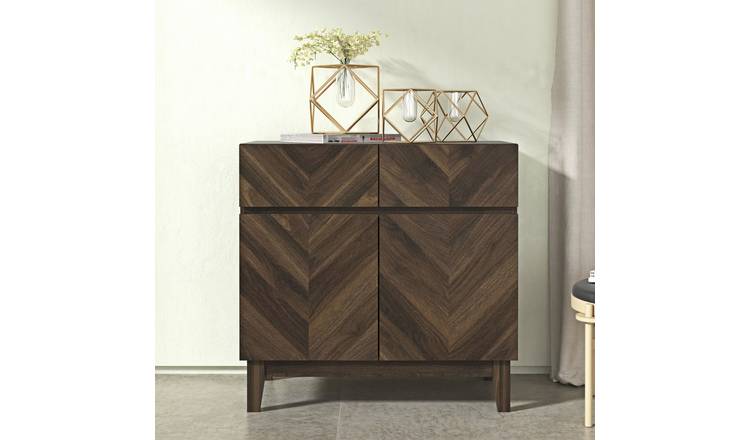 GFW Herringbone 2 Door 2 Drawer Sideboard - Walnut