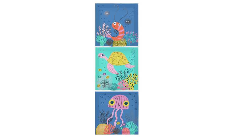 Arthouse Kids Ocean Trio Canvas Print - 60x20cm
