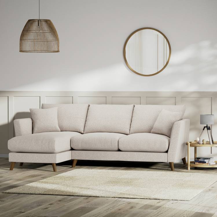Habitat Lomond Left Hand Corner Sofa - Natural - Dark Leg 0