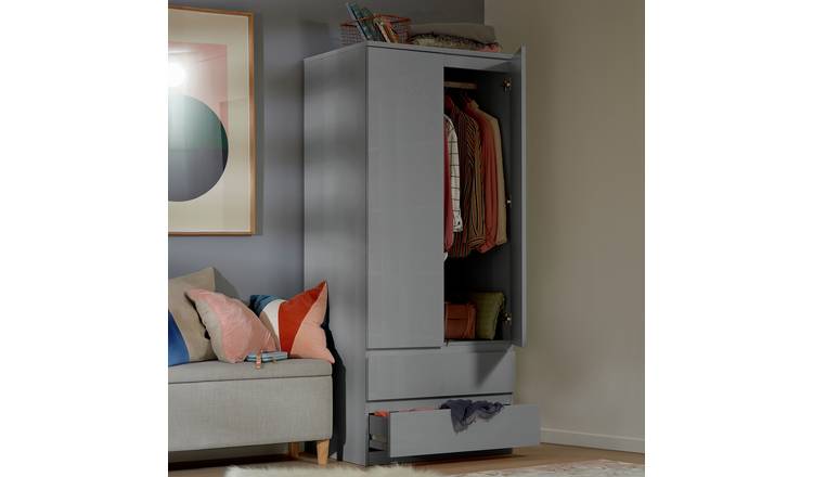 Argos Home Jenson 2 Door 2 Drawer Wardrobe - Grey