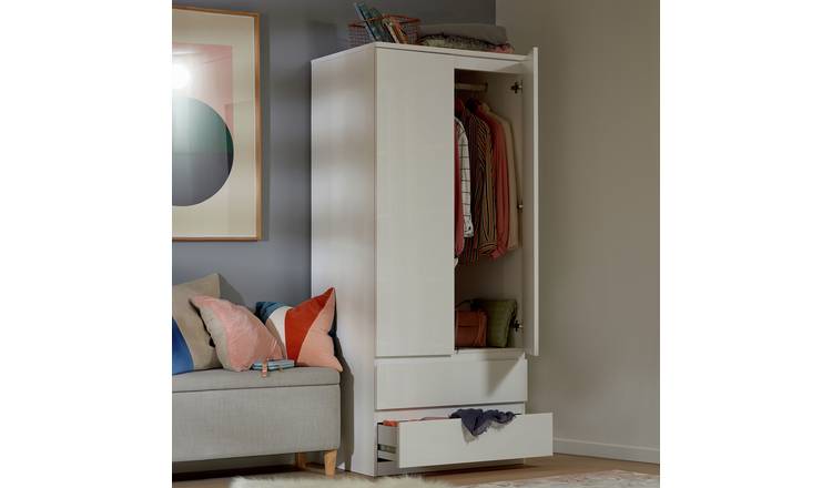 Argos Home Jenson 2 Door 2 Drawer Wardrobe - Matte White