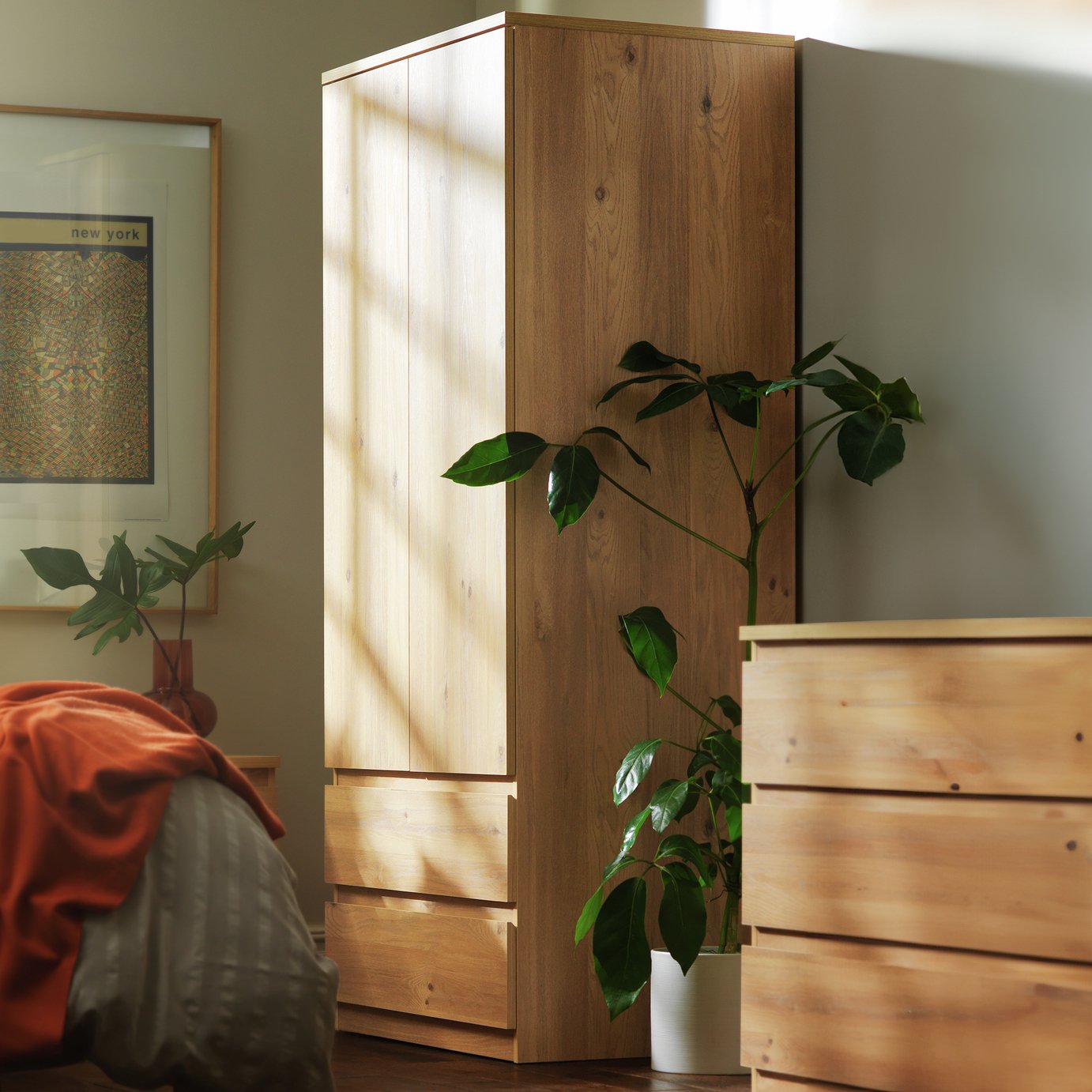 Argos Home Jenson 2 Door 2 Drawer Wardrobe - New Oak