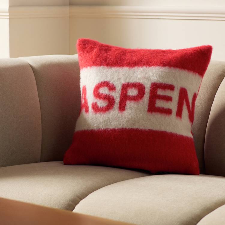 Habitat Faux Mohair Cushion - Red - 43x43cm 0