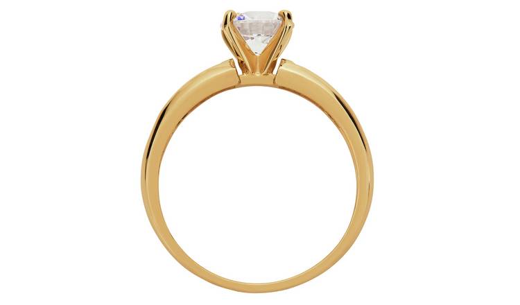 Buy Revere 9ct Gold Cubic Zirconia Shoulder Engagement Ring S Womens rings Argos