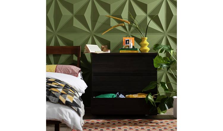 Argos Home Jenson 3 Drawer Chest - Black Brown