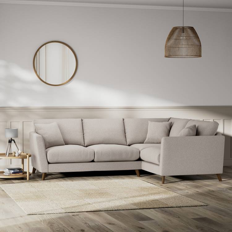 Habitat Lomond Right Hand Corner Sofa - Stone - Dark Leg 0