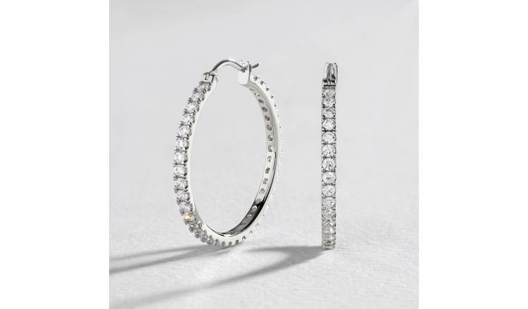 Argos ladies deals silver hoop earrings