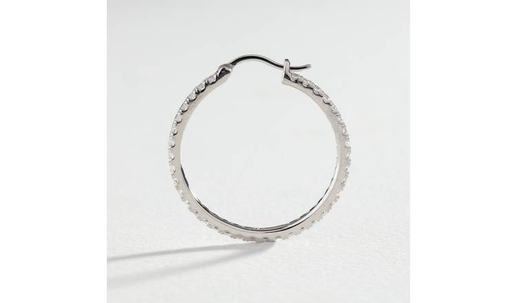 Large silver hoop earrings on sale argos