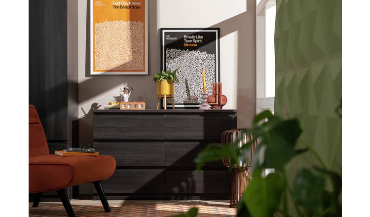 Argos Home Jenson 6 Drawer Chest - Black Brown