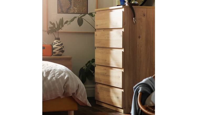 Argos Home Jenson 5 Drawer Chest - New Oak Effect