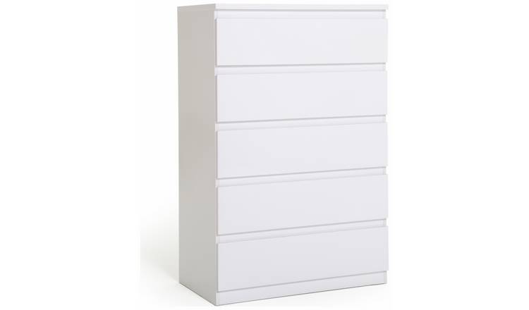 Argos Home Jenson 5 Drawer Chest - White Gloss