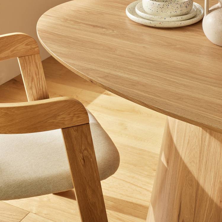 Habitat Pierce Natural Dining Table & 6 Oak Chairs  0