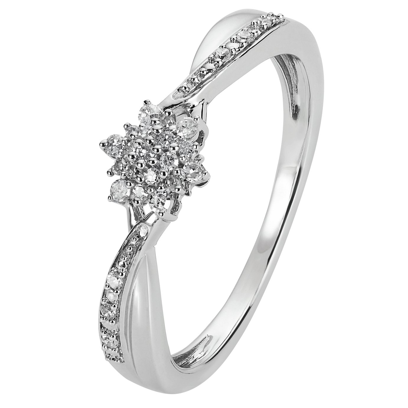 Revere Sterling Silver 0.10ct tw Diamond Cluster Ring Review