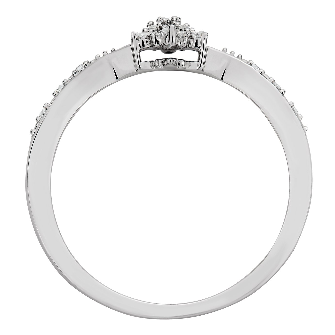 Revere Sterling Silver 0.10ct tw Diamond Cluster Ring Review