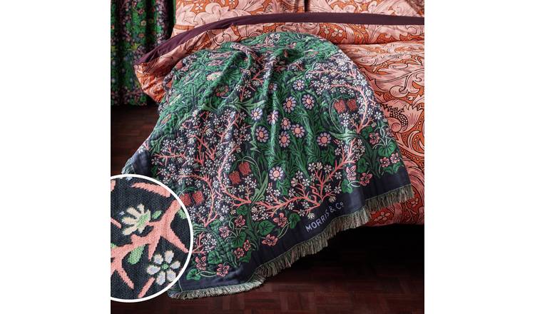 Habitat x Morris & Co. Blackthorn Throw - Green - 125x150cm