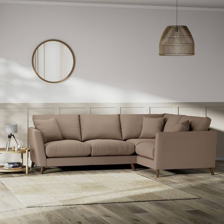 Habitat Lomond Right Hand Corner Sofa - Biscuit - Dark Leg 0