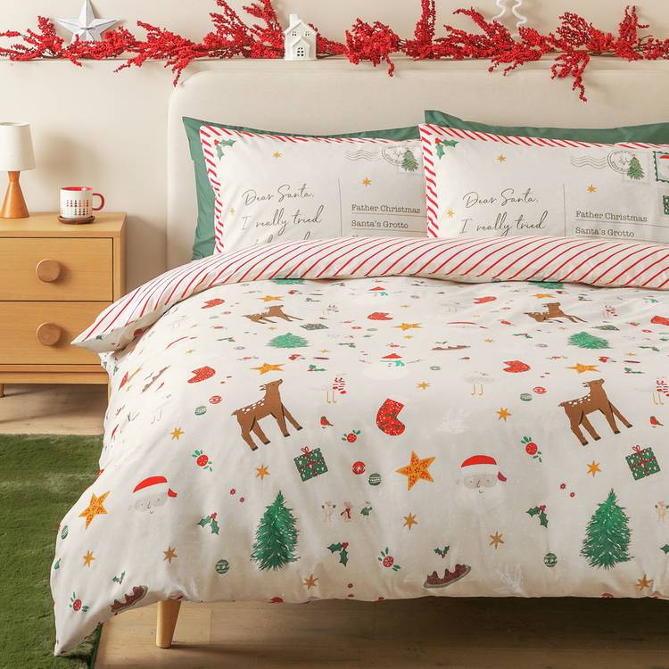Argos Home Letter to Santa Cream Bedding Set - Toddler 0