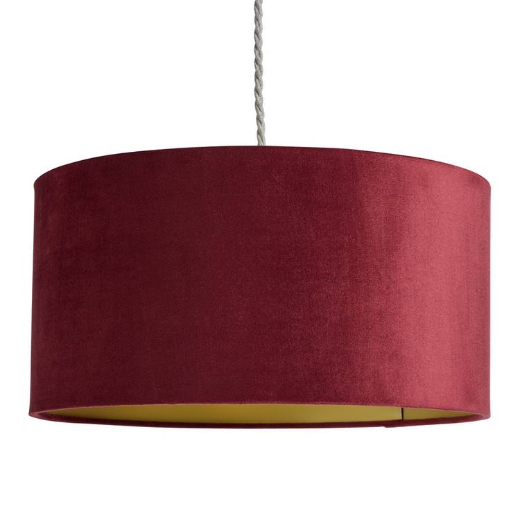 Habitat Cherry Velvet Easy Fit Drum Lampshade - 40cm 0