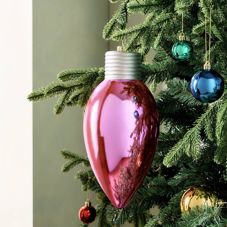 Habitat Single Oversized Pink Christmas Hanging Ornament 0