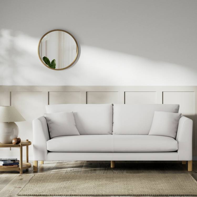 Habitat Aston Fabric 3 Seater Sofa - Natural - Ash Leg 0