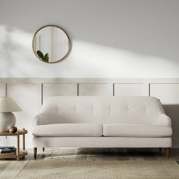 Habitat Frome Fabric 3 Seater Sofa - Natural - Dark Leg 0