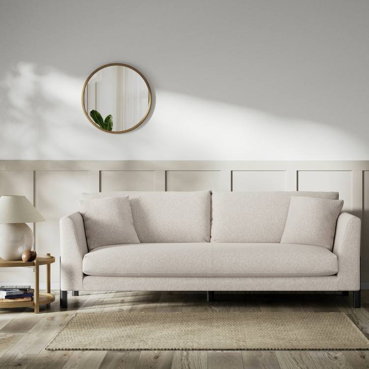 Habitat Aston Fabric 4 Seater Sofa - Natural - Black Leg 0