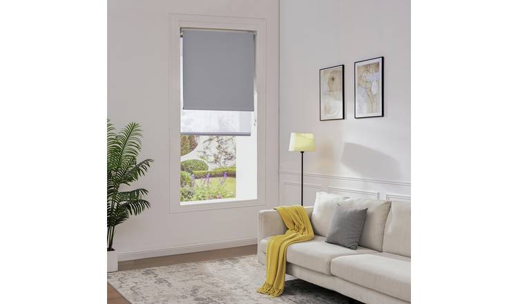 Little Black Book Blackout Double Grey Roller Blind - 140cm