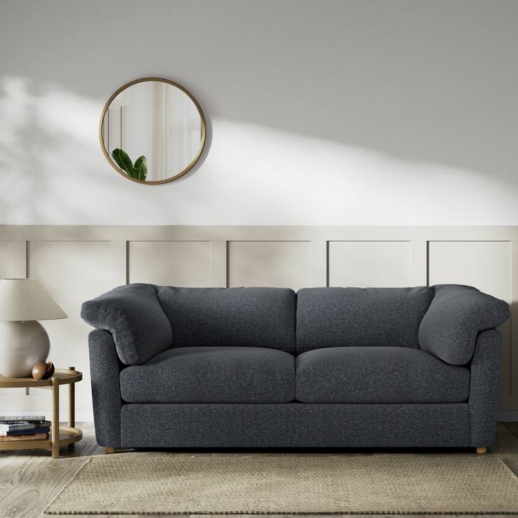 Habitat Wynn Fabric 3 Seater Sofa - Charcoal - Ash Leg 0