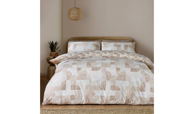 Catherine Lansfield Sloane Geo Natural Bedding Set - Double