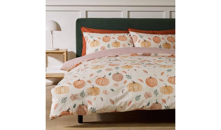 Argos Home Pumpkin Stripe Cream Bedding Set - King size