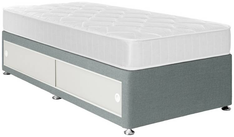 Argos Home Elmdon Comfort Single Side Slide Divan Bed - Grey