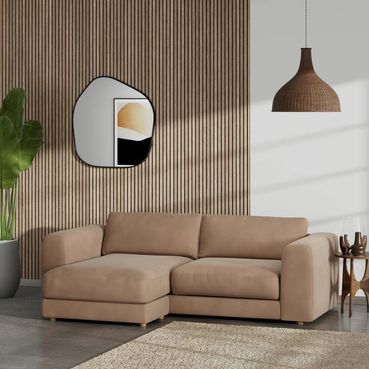 Habitat Ayr Reversible Corner Sofa - Latte - Ash Leg 0