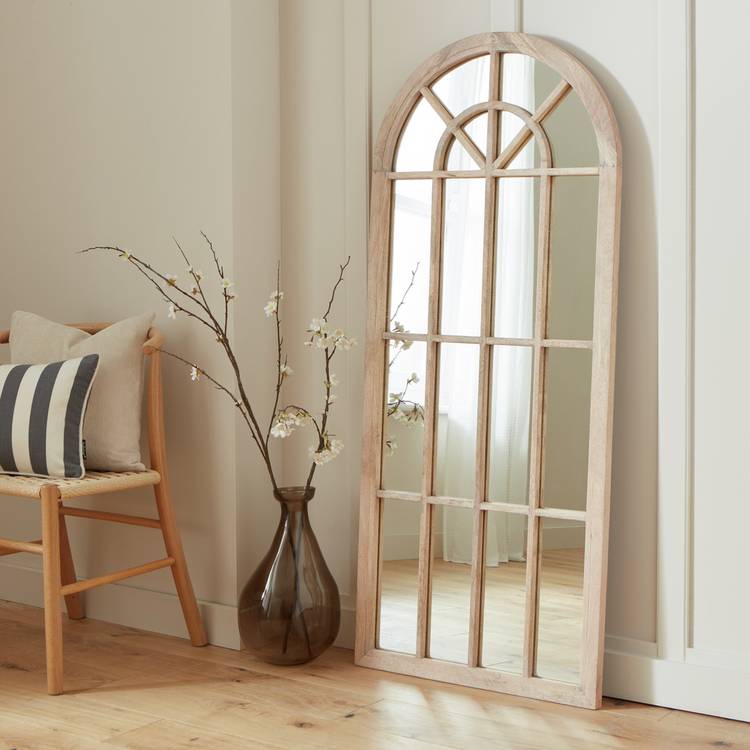 Habitat White Window Full Length Arch Wall Mirror- 140x60cm 0