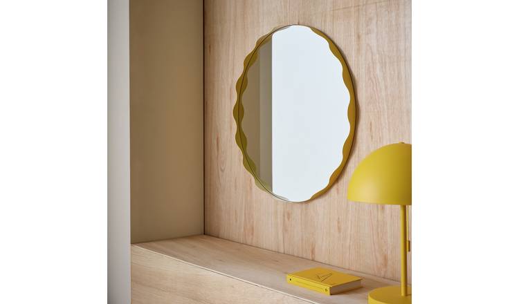 Habitat Yellow Round Wall Mirror - 60x60cm