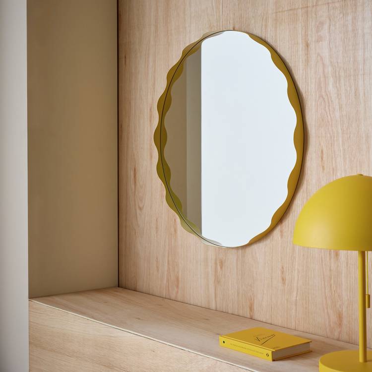 Habitat Yellow Round Wall Mirror - 60x60cm 0