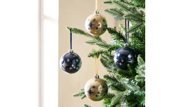 Habitat Pack of 4 Shatterproof Christmas Bauble