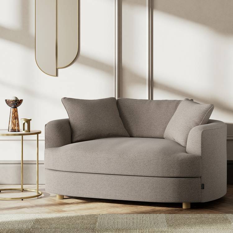 Habitat Sacha Fabric Cuddle Chair - Mocha - Ash Leg 0