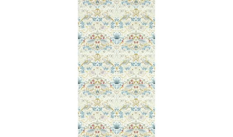 Clarke & Clarke Strawberry Thief Linen Plum Cream Wallpaper