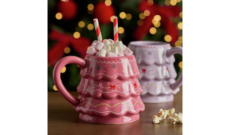 Argos Home Assortment Christmas Tree Shaped Mug