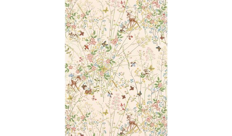 Sanderson Disney Bambi Neapolitan Pink Wallpaper
