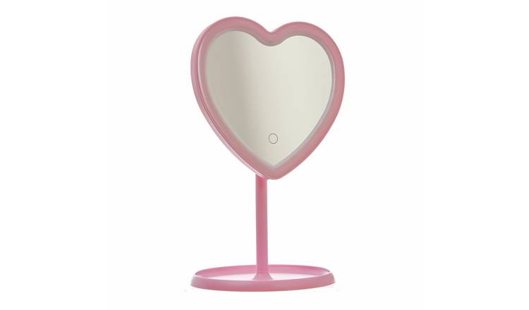 Danielle Creations Pink Heart Shaped Light Up Mirror