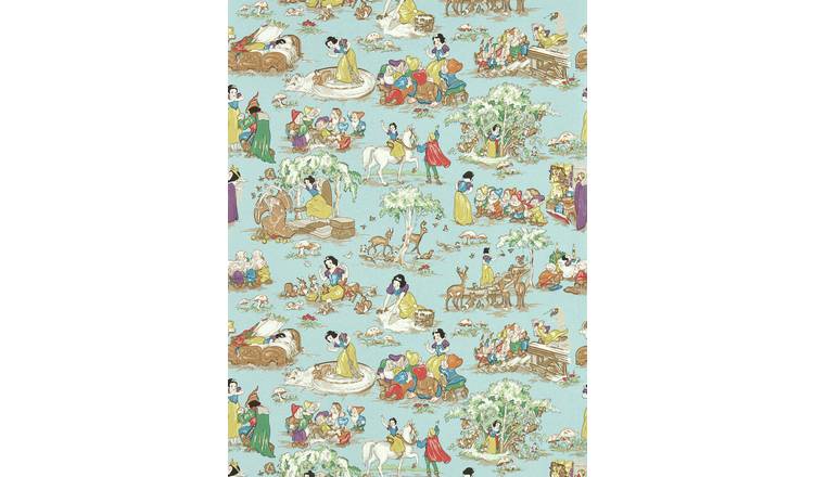 Sanderson Disney Snow White Puddle Blue Wallpaper