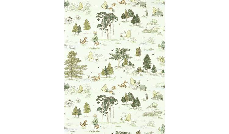 Sanderson Disney Winnie The Pooh Macaron Green Wallpaper