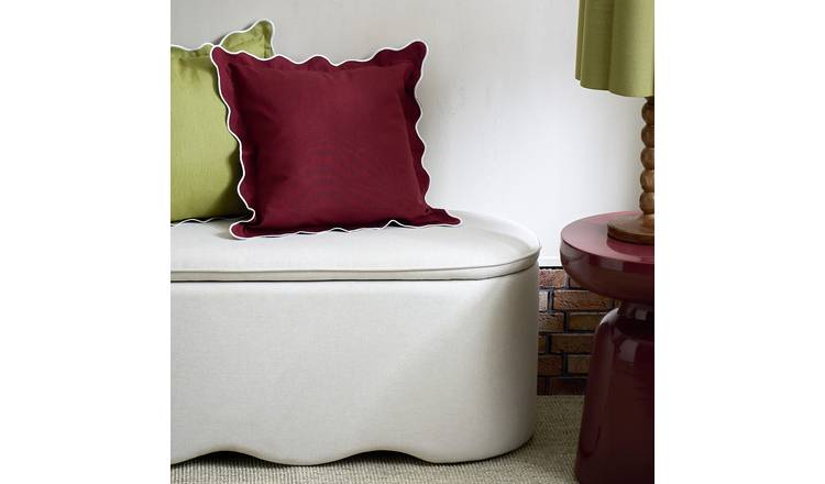 Habitat Scallop Cushion - Pomegranate - 43x43cm